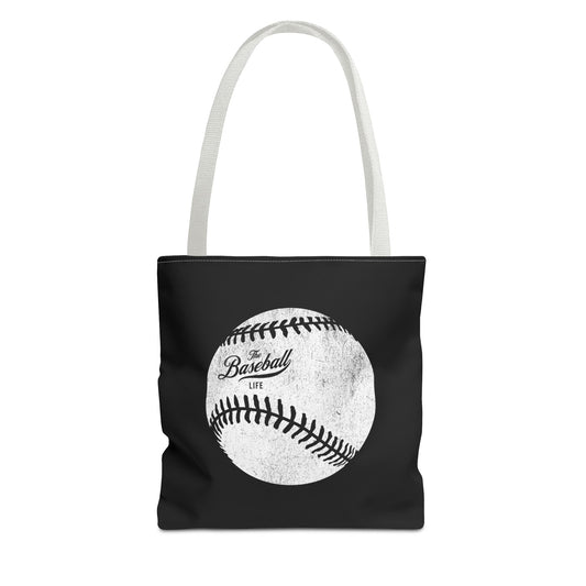 Weathered Baseball Tote Bag_Black
