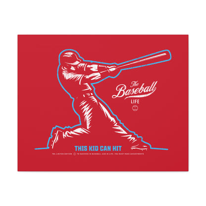 This Kid Can Hit  Wall Art Canvas_Red