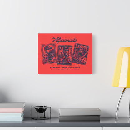 The Aficionado Baseball Card Collector Wall Art Canvas_Coral Red