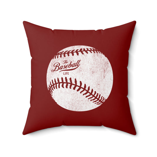 Accent Pillow_Weathered Baseball_Maroon