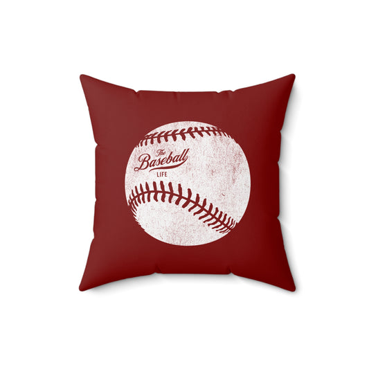 Accent Pillow_Weathered Baseball_Maroon