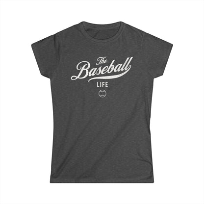 The Baseball Life Classic Script Tee_Women's_White Print
