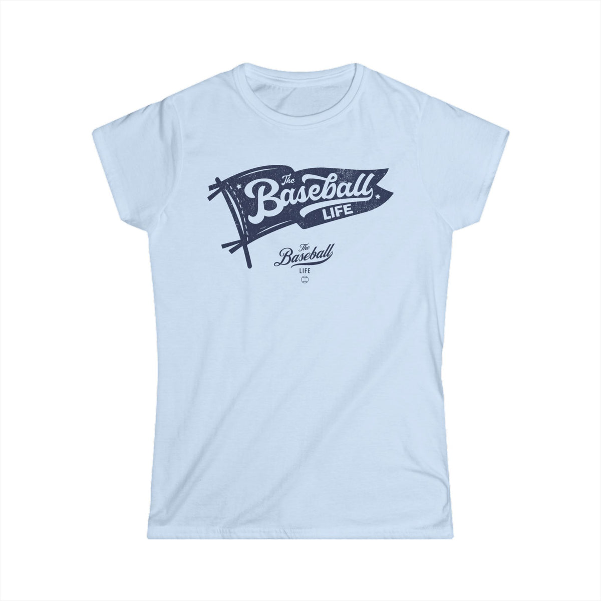 Vintage Baseball Pennant Women's T-Shirt - Navy Print