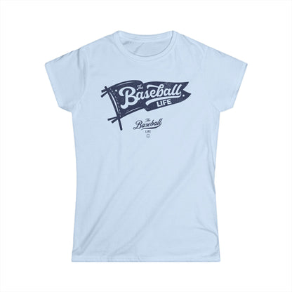 Vintage Baseball Pennant Women's T-Shirt - Navy Print