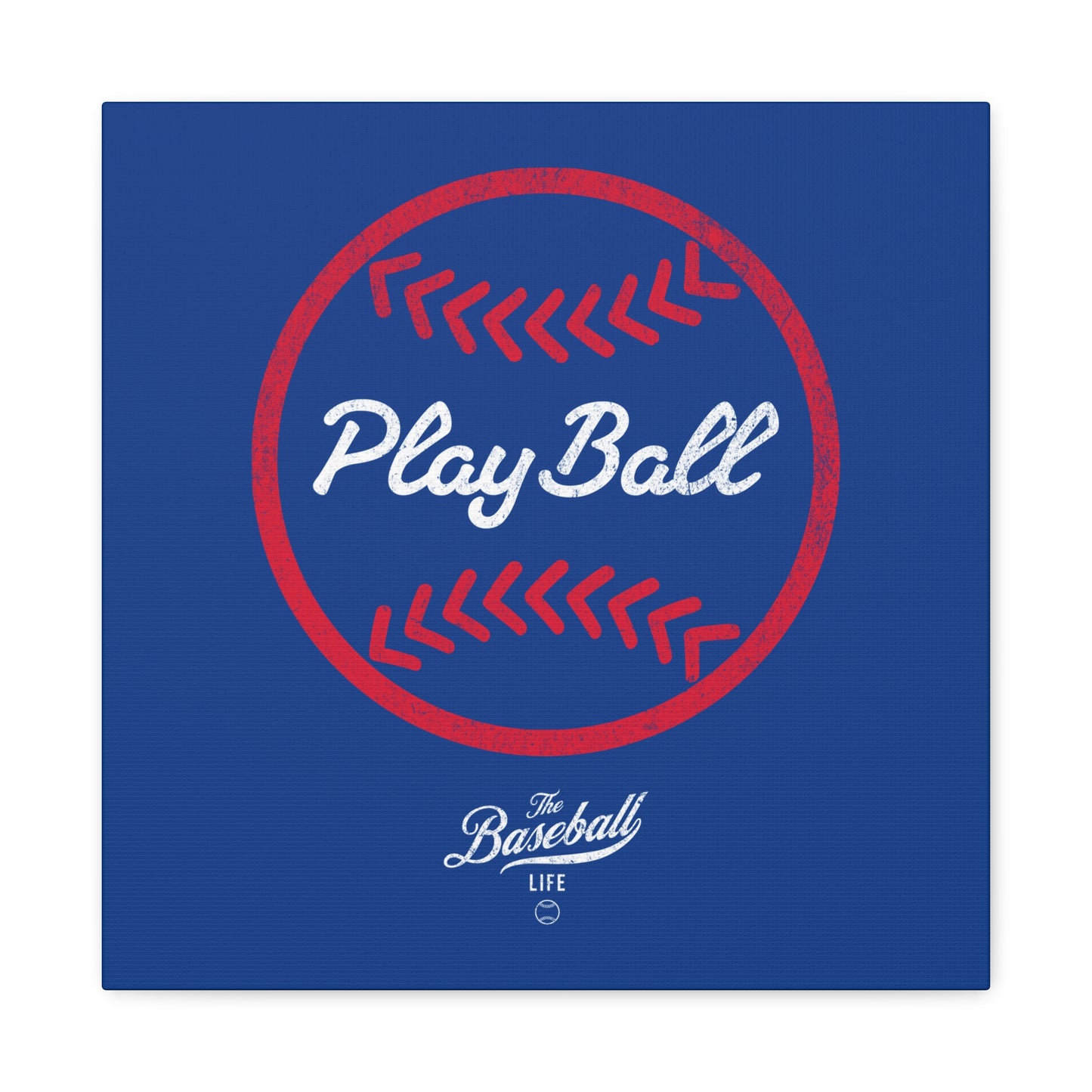 Play Ball Graphic Baseball Wall Art Canvas_Royal Blue