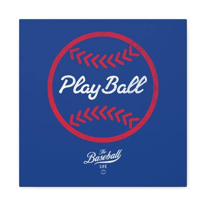 Play Ball Graphic Baseball Wall Art Canvas_Royal Blue