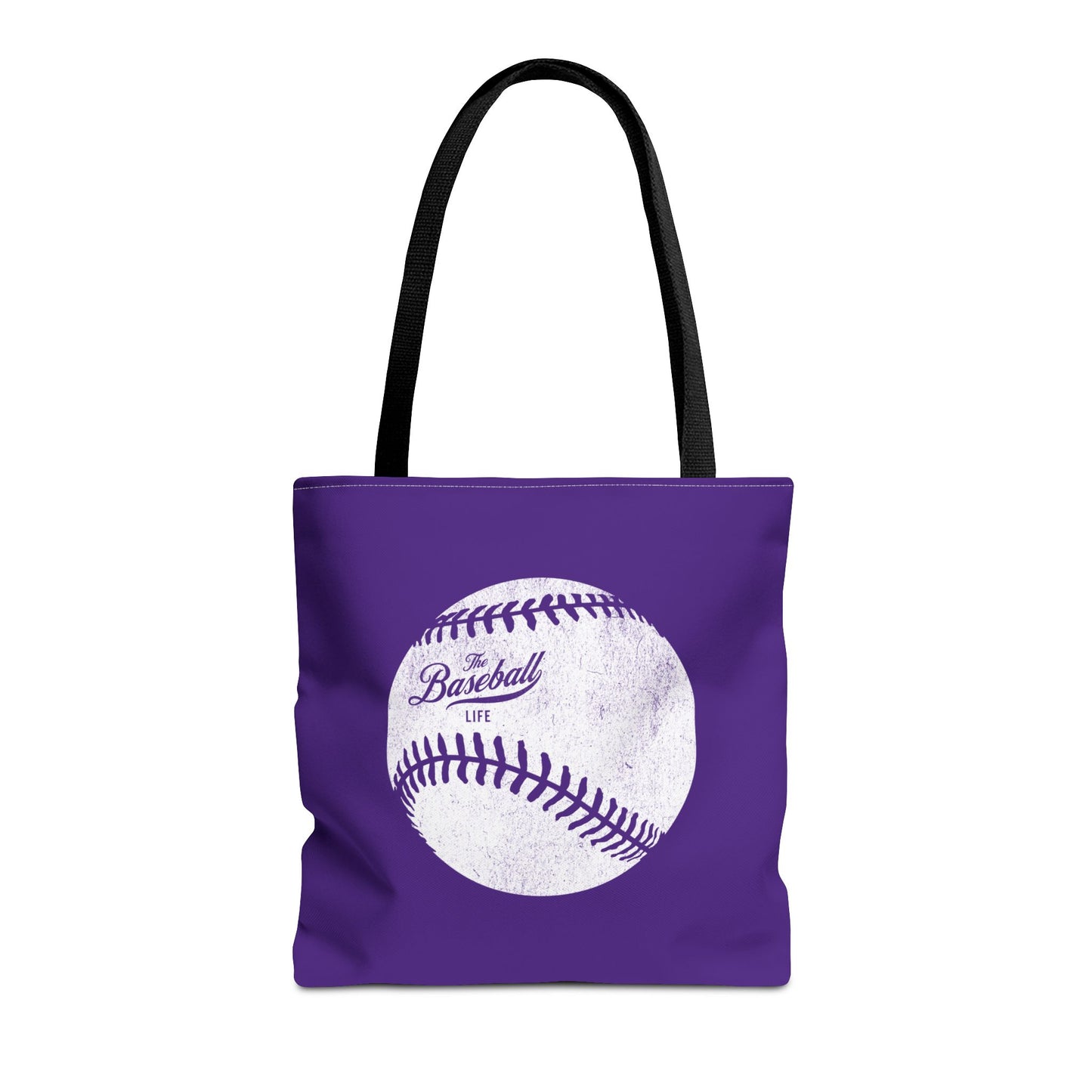 Weathered Baseball Tote Bag_Purple