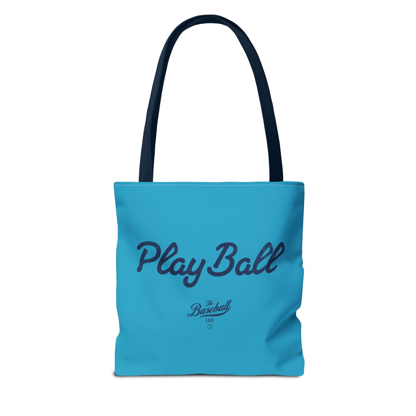 Play Ball Tote Bag_Turquoise with Navy Print