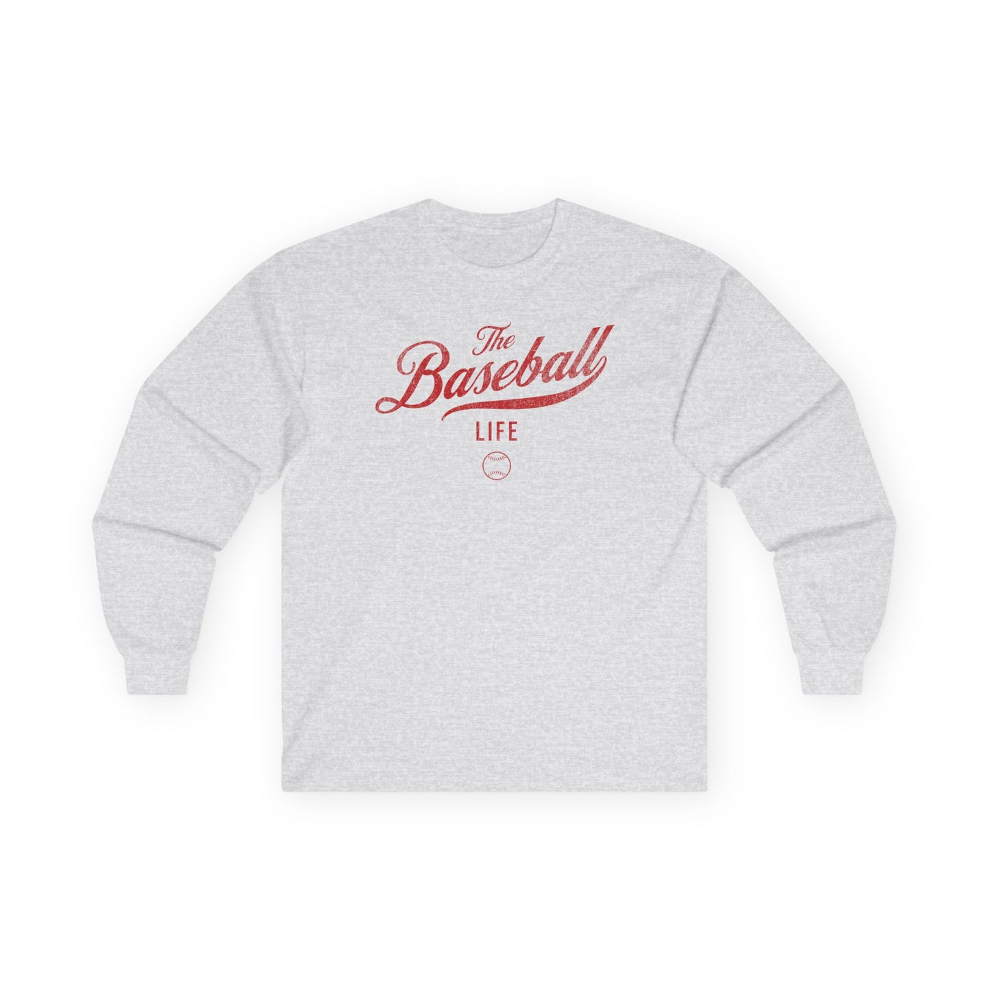 The Baseball Life Long Sleeve T-Shirt_Red Print