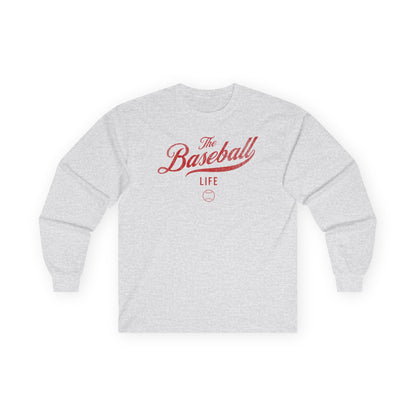 The Baseball Life Long Sleeve T-Shirt_Red Print