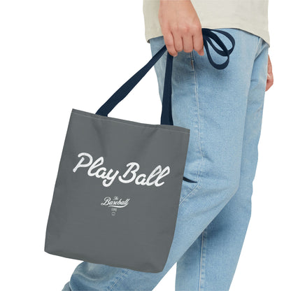 Play Ball Tote Bag_Dark Gray with White Print