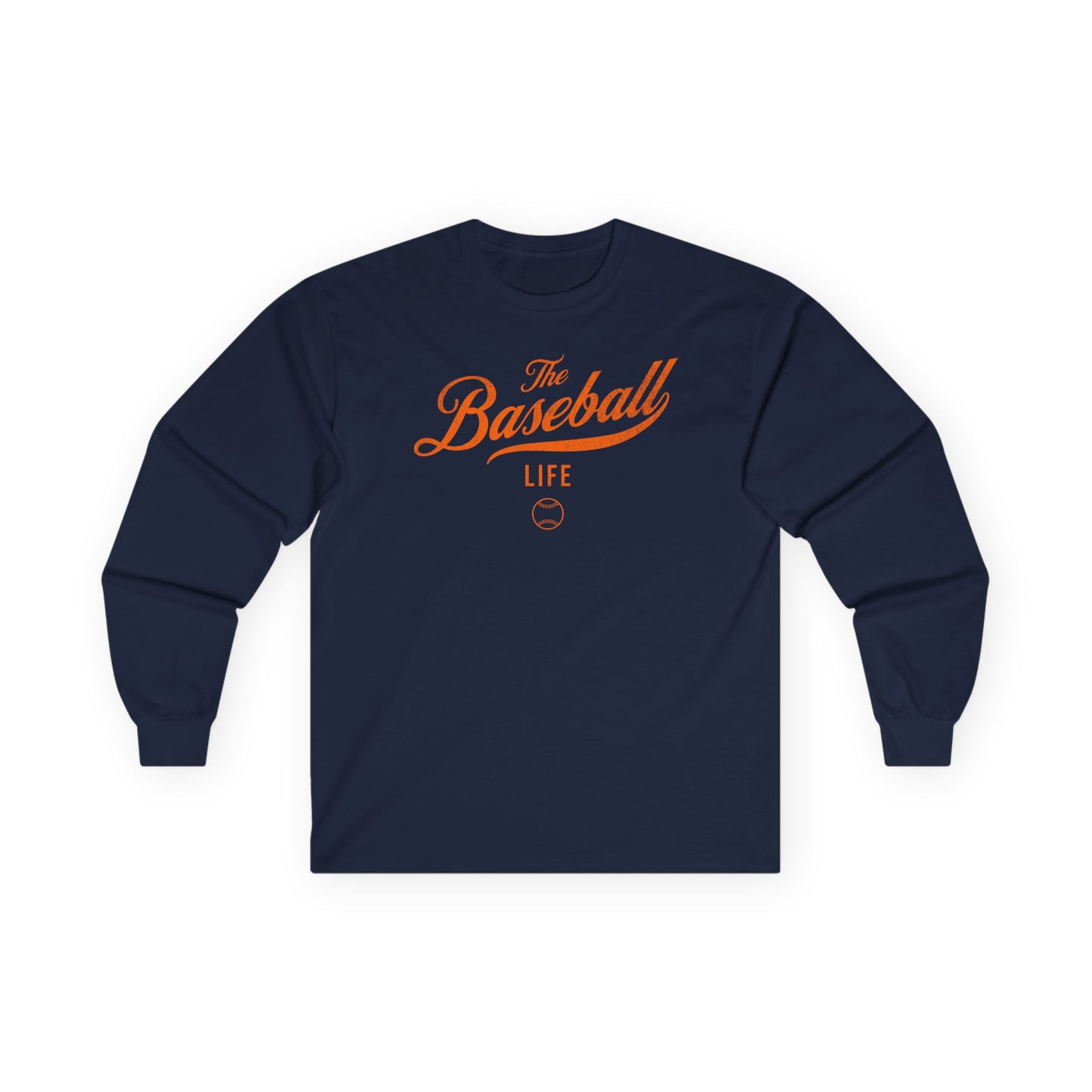 The Baseball Life Long Sleeve T-Shirt_Orange Print