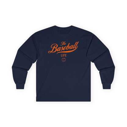 The Baseball Life Long Sleeve T-Shirt_Orange Print
