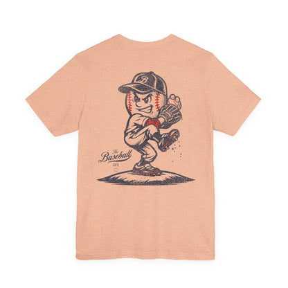 Mr. Baseball Mascot Pitching LEFTY T-Shirt