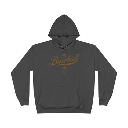 The Baseball Life Hoodie w/Grommets_Old Gold Print