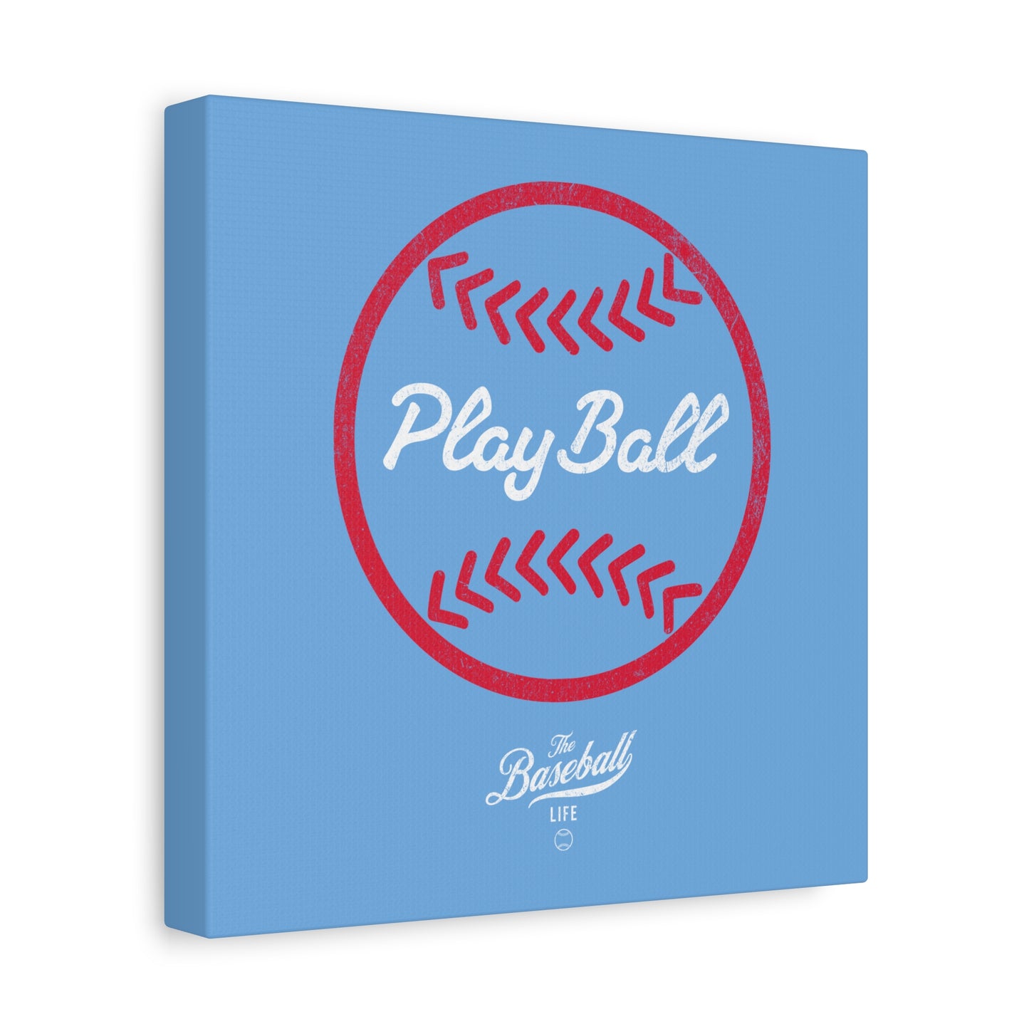 Play Ball Graphic Baseball Wall Art Canvas_Carolina Blue