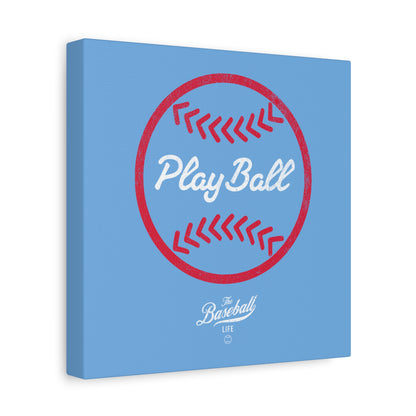 Play Ball Graphic Baseball Wall Art Canvas_Carolina Blue