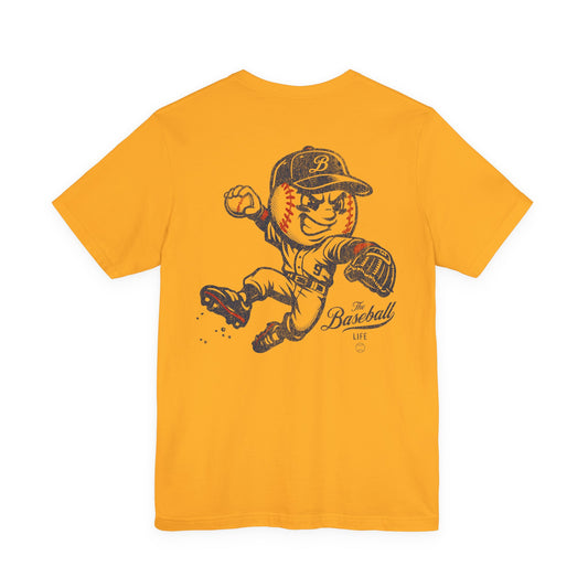 Mr. Baseball Mascot Leaping Throw T-Shirt