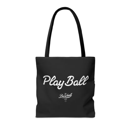 Play Ball Tote Bag_Black with White Print