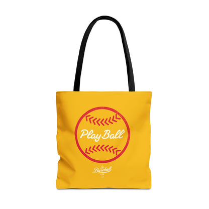 Baseball Icon Play Ball Tote Bag_Yellow Gold