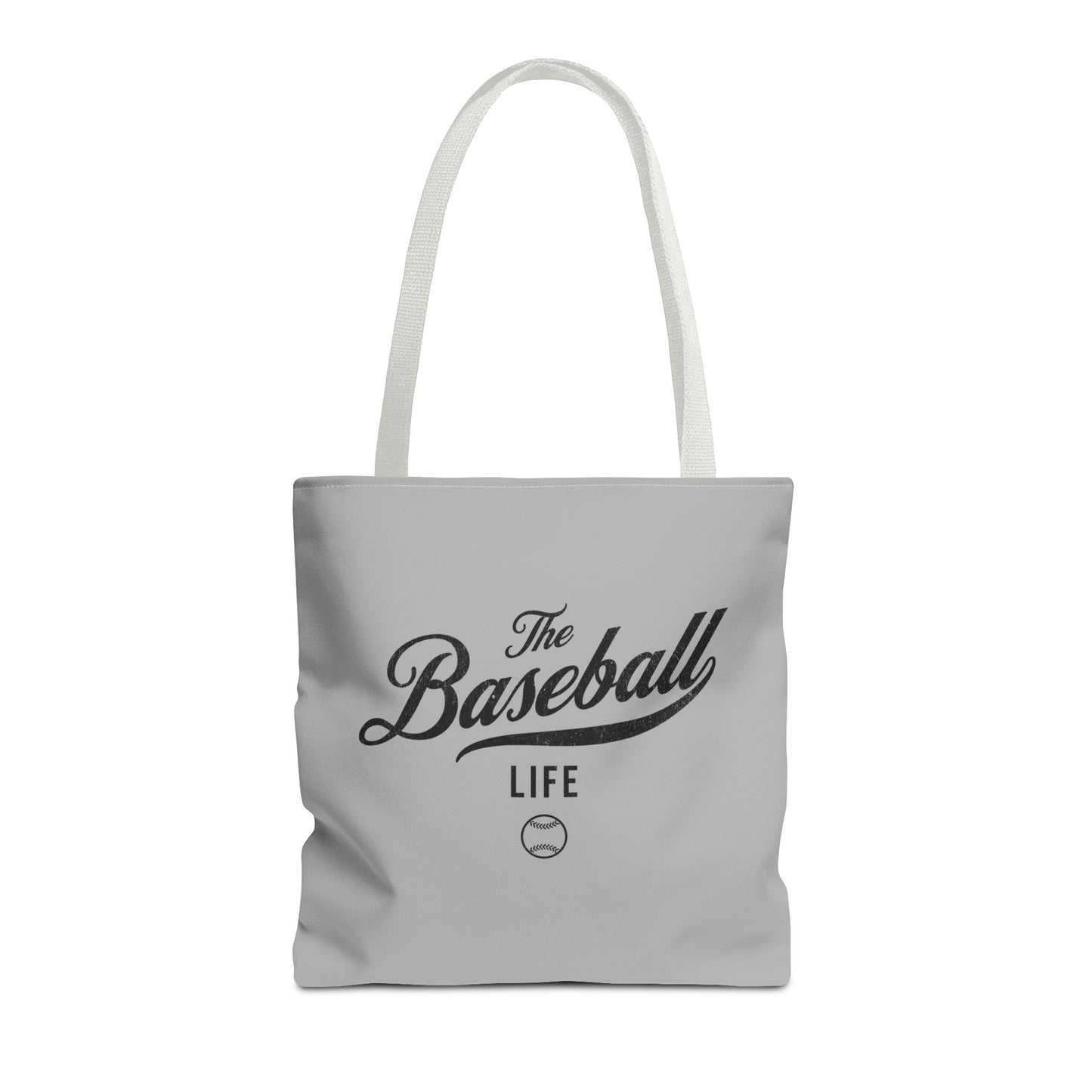 The Baseball Life Tote Bag_Gray w Black Print