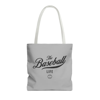 The Baseball Life Tote Bag_Gray w Black Print