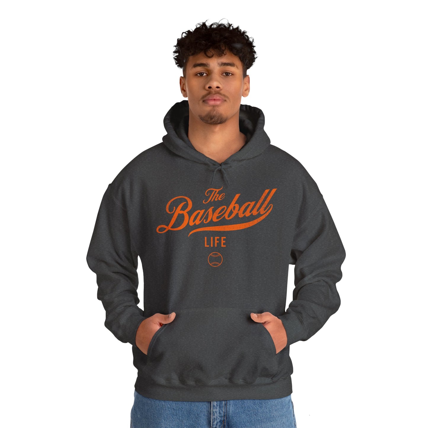 The Baseball Life Hoodie_Orange Print