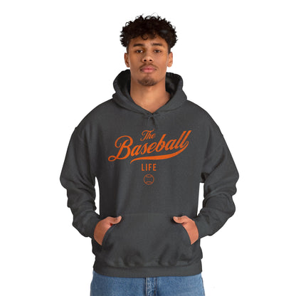 The Baseball Life Hoodie_Orange Print