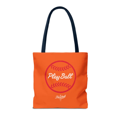 Baseball Icon Play Ball Tote Bag_Orange
