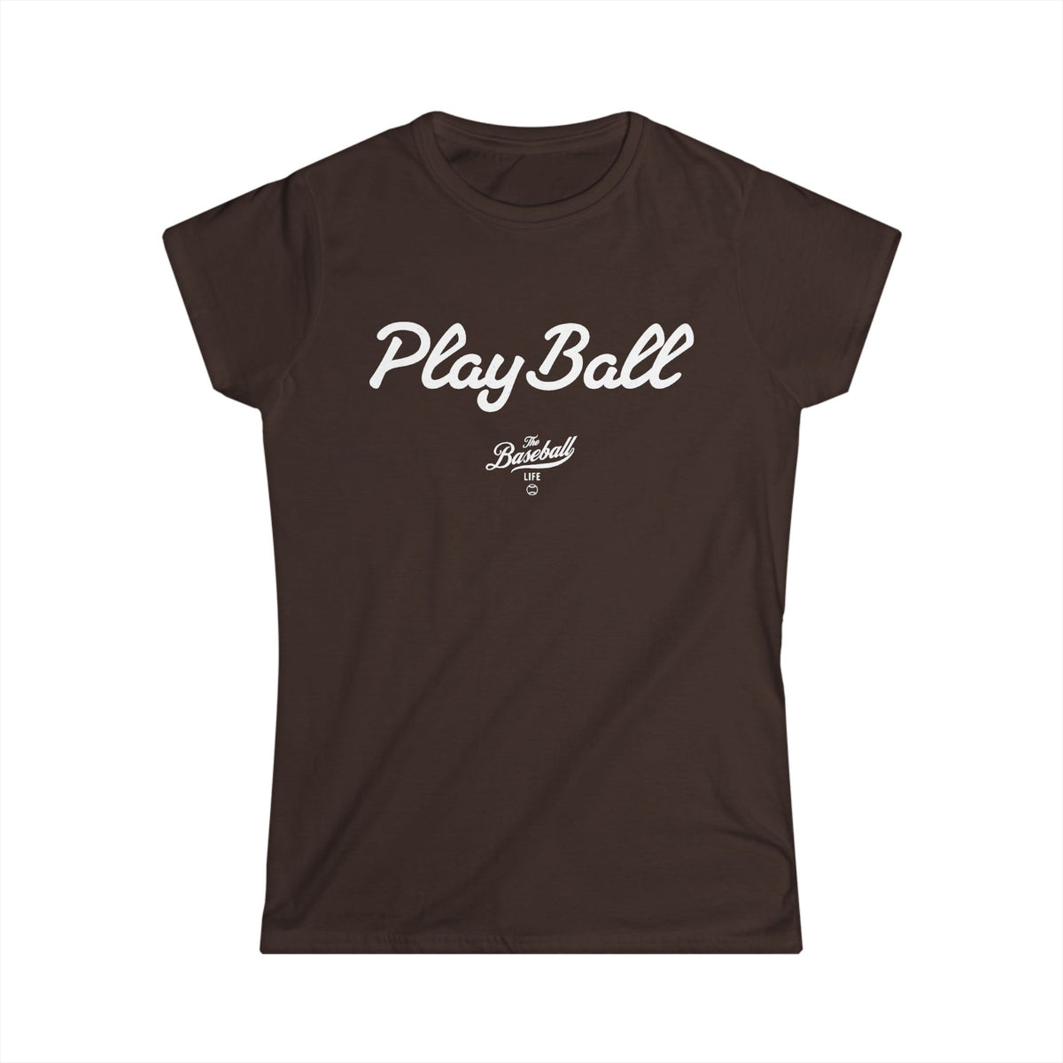 Play Ball Women's Baseball T-Shirt - White Print