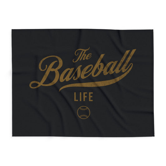 Fleece Blanket_Black w Old Gold Print