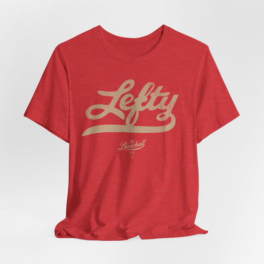 Lefty Baseball T-Shirt - Antique White Print