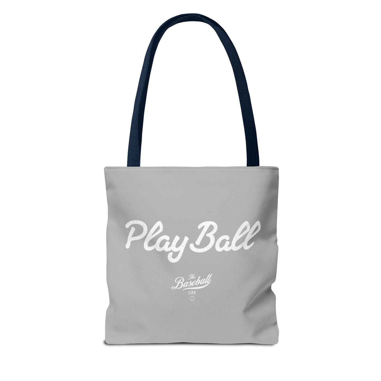 Play Ball Tote Bag_Light Gray with White Print