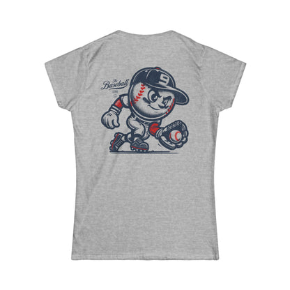 Mr. Baseball Mascot Fielding Women's T-Shirt