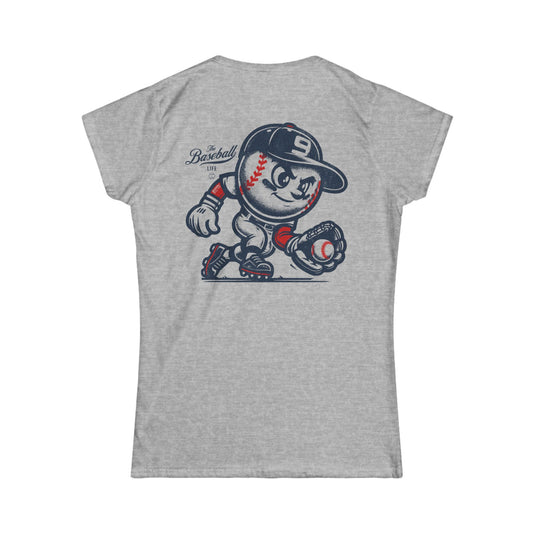 Mr. Baseball Mascot Fielding Women's T-Shirt