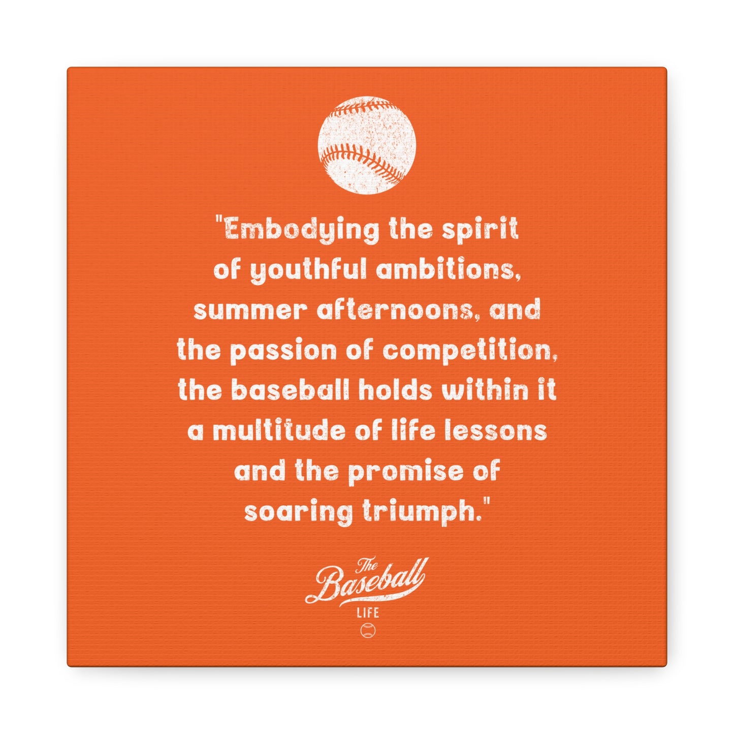 The Baseball Life "Verse" Wall Art Canvas_Orange