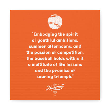 The Baseball Life "Verse" Wall Art Canvas_Orange