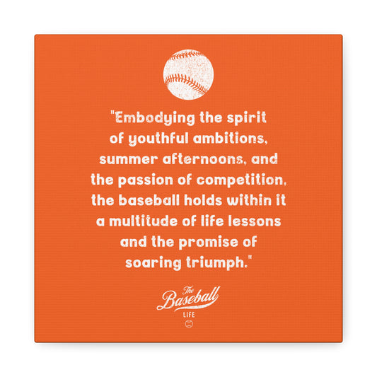 The Baseball Life "Verse" Wall Art Canvas_Orange