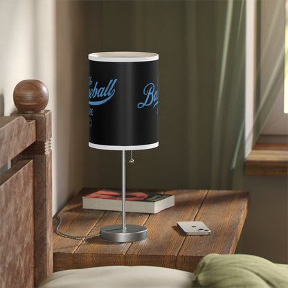 Table Lamp_Black w Carolina Blue Print