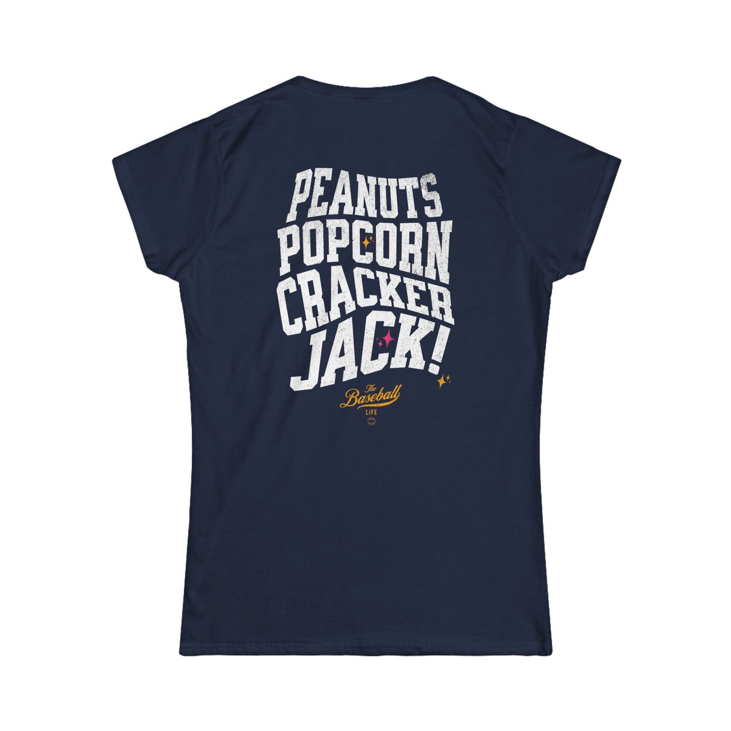 Women's Peanuts Popcorn Crackerjack Baseball T-Shirt