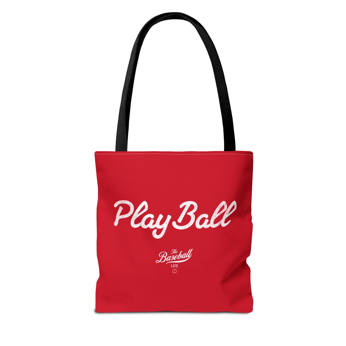 Play Ball Tote Bag_Red with White Print