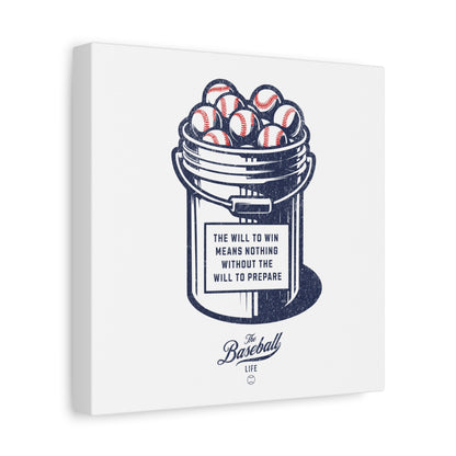 Bucket of Balls (The Will To Prepare) Wall Art Canvas_White