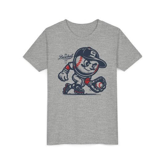Youth Mr. Baseball Mascot Fielding T-Shirt