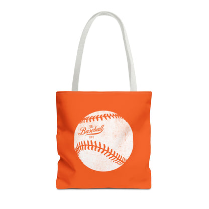 Weathered Baseball Tote Bag_Orange