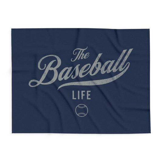 Fleece Blanket_Navy w Silver Gray Print