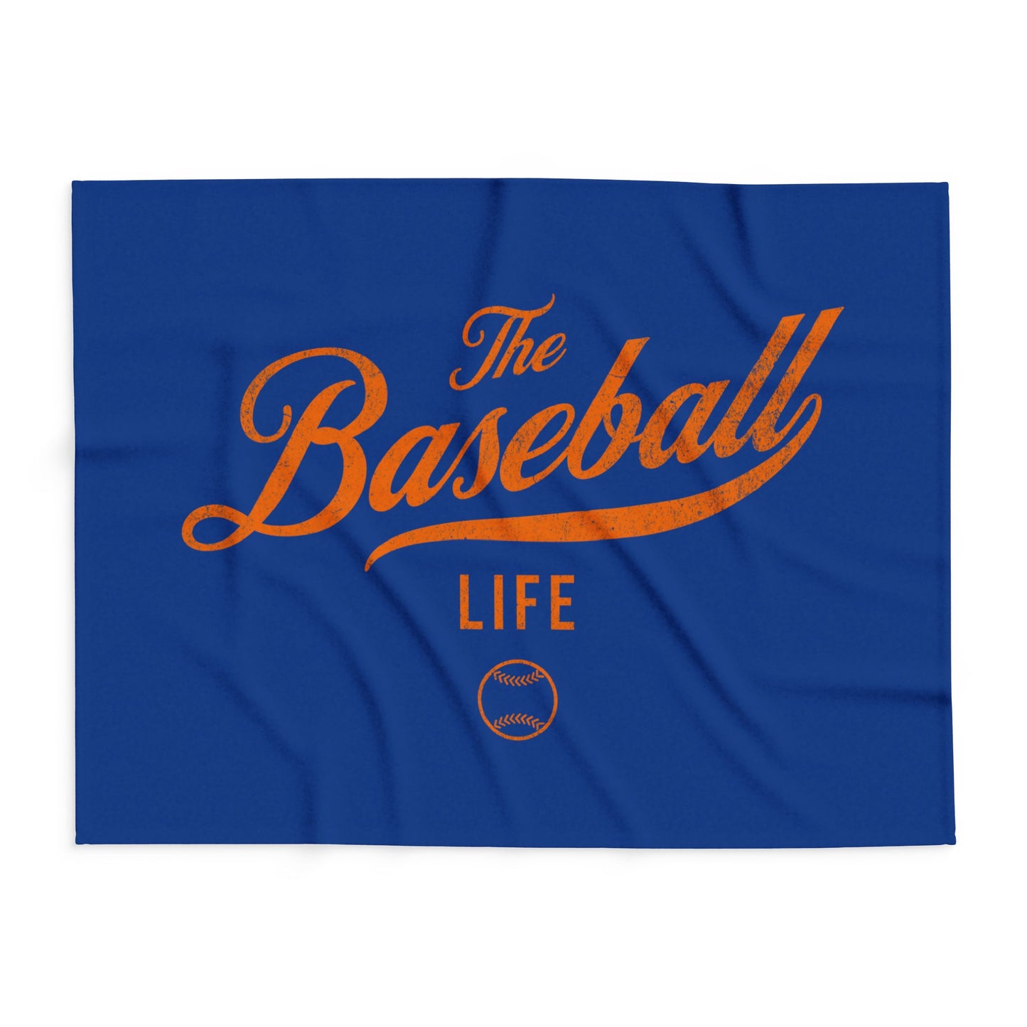 Fleece Blanket_Royal Blue w Orange Print