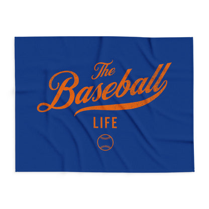 Fleece Blanket_Royal Blue w Orange Print