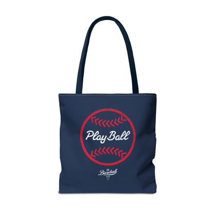 Baseball Icon Play Ball Tote Bag_Navy