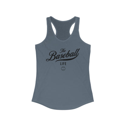 The Baseball Life Classic Script Tank_Black Print