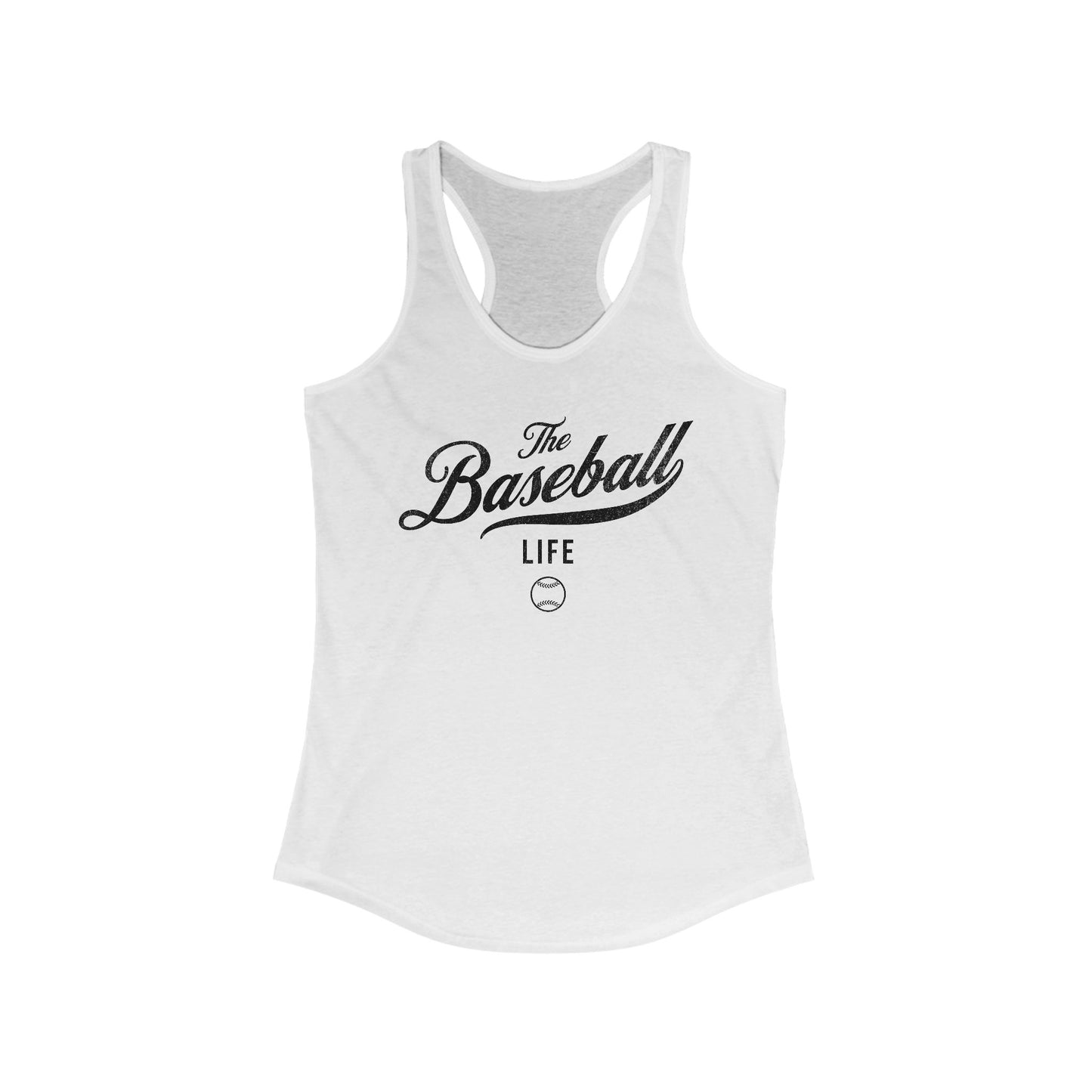 The Baseball Life Classic Script Tank_Black Print